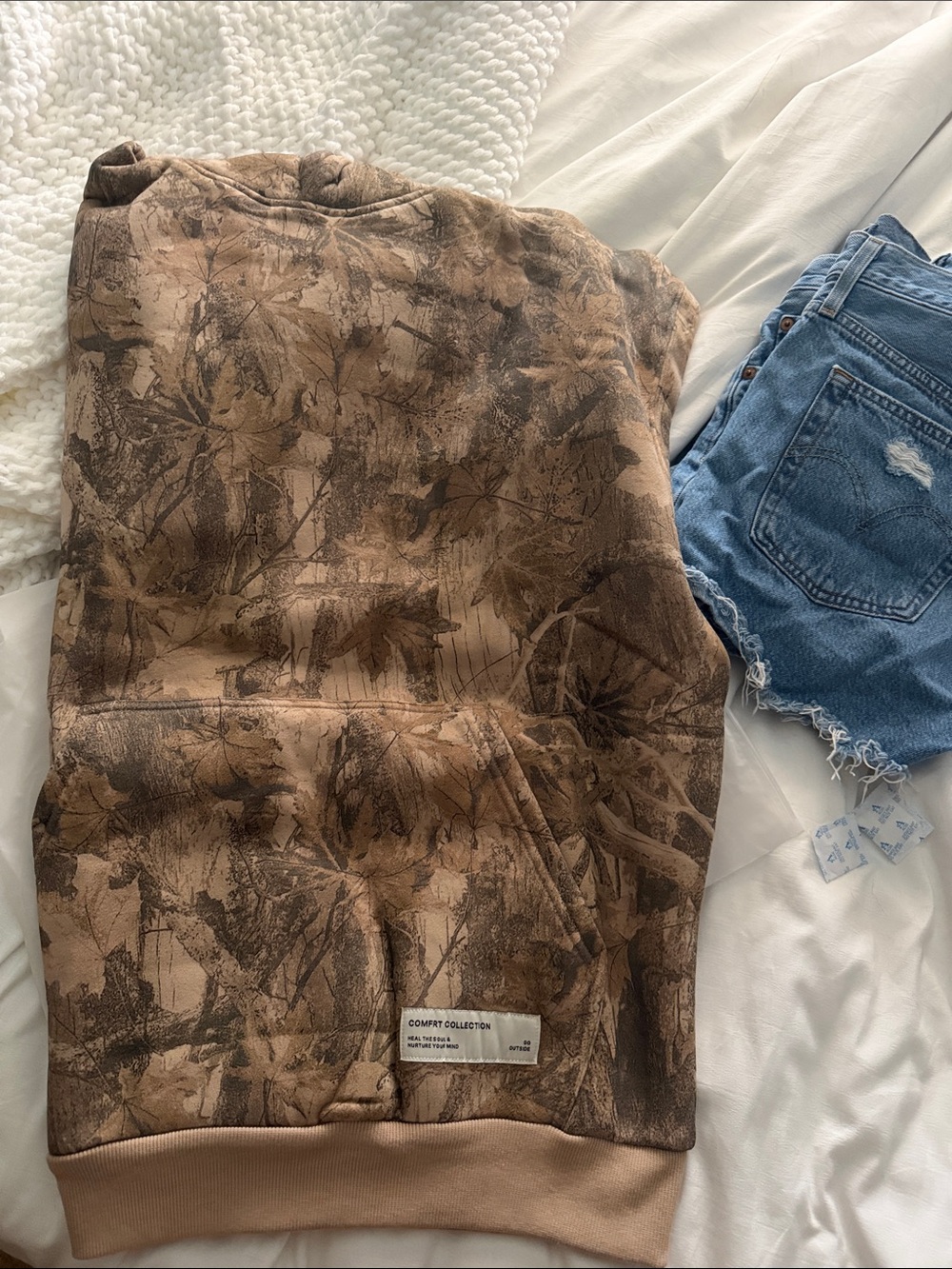 COMFRT Brown Camo Women's Jeans Hoodie